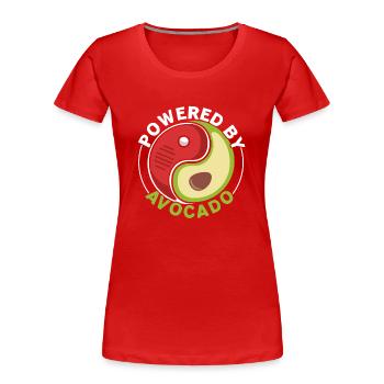 Powered by Avocado Guac Guacamole Avocado-Lie - Women's Premium Organic T-Shirt - red - Front - Mia (176cm)