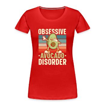 Compulsive Avocado Disease Guac Guacamole Keto - Women's Premium Organic T-Shirt - red - Front - Mia (176cm)