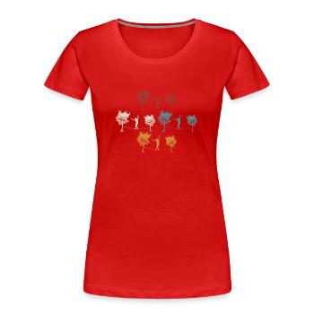 Retro vintage Slackline - Frauen Premium Bio T-Shirt - Rot - Vorne - Mia (176cm)