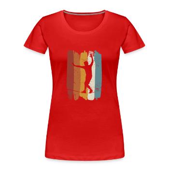 Retro vintage Slackline - Frauen Premium Bio T-Shirt - Rot - Vorne - Mia (176cm)