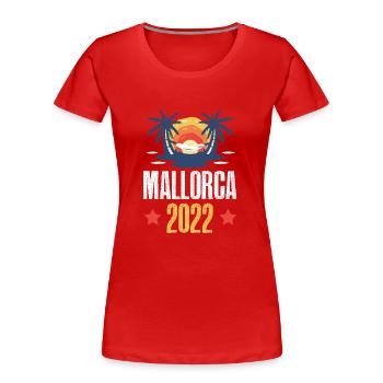 Majorque 2022 - T-shirt bio Premium Femme - rouge - Devant - Mia (176cm)