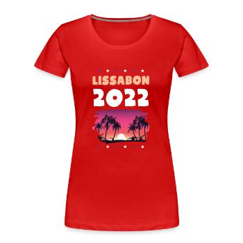 Lisbonne 2022 - T-shirt bio Premium Femme - rouge - Devant - Mia (176cm)