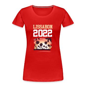 Lisbonne 2022 - T-shirt bio Premium Femme - rouge - Devant - Mia (176cm)