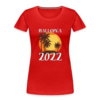 Majorque 2022 Palmiers - T-shirt bio Premium Femme - rouge - Devant - Mia (176cm)