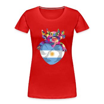 Argentinien Fahne Südamerika Argentinische Flagge - Frauen Premium Bio T-Shirt - Rot - Vorne - Mia (176cm)