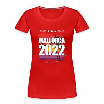 Majorque 2022 - T-shirt bio Premium Femme - rouge - Devant - Mia (176cm)