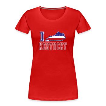 Kentucky USA J’adore Albama - T-shirt bio Premium Femme - rouge - Devant - Mia (176cm)