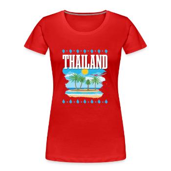 Thailand - Frauen Premium Bio T-Shirt - Rot - Vorne - Mia (176cm)