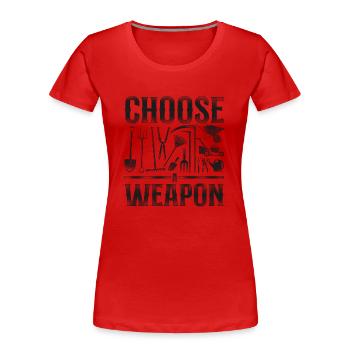 Paysagiste Aménagement Paysager - T-shirt bio Premium Femme - rouge - Devant - Mia (176cm)