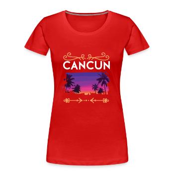 Cancun - T-shirt bio Premium Femme - rouge - Devant - Mia (176cm)