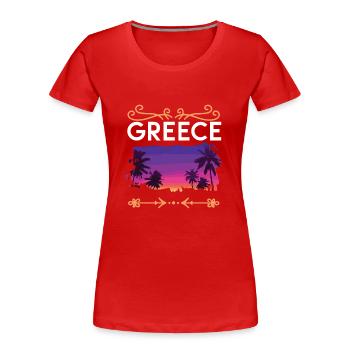 Greece - Frauen Premium Bio T-Shirt - Rot - Vorne - Mia (176cm)