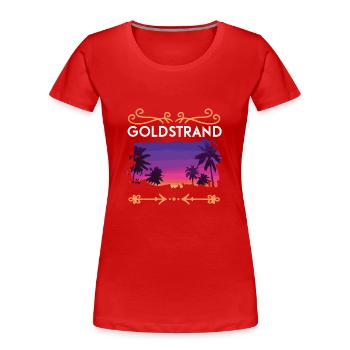 Sables dorés - T-shirt bio Premium Femme - rouge - Devant - Mia (176cm)