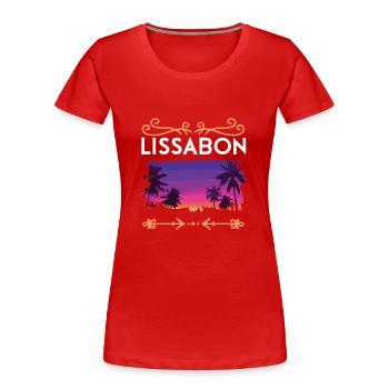 Lisbonne - T-shirt bio Premium Femme - rouge - Devant - Mia (176cm)