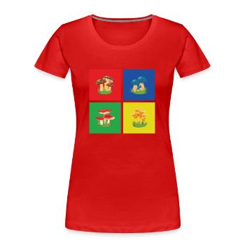 Pilze - Frauen Premium Bio T-Shirt - Rot - Vorne - Mia (176cm)