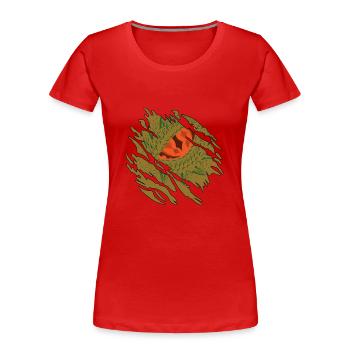 Dino vous regarde - T-shirt bio Premium Femme - rouge - Devant - Mia (176cm)