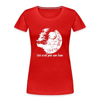 Ce n’est pas une lune - T-shirt bio Premium Femme - rouge - Devant - Mia (176cm)