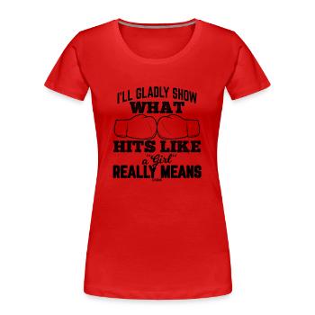 Boxing Match Girl Boxing Gift - Women's Premium Organic T-Shirt - red - Front - Mia (176cm)