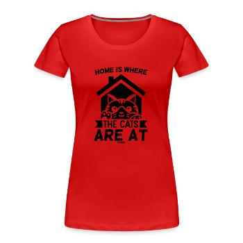 Animal Shelter Cat Cat Friend Gift - Women's Premium Organic T-Shirt - red - Front - Mia (176cm)