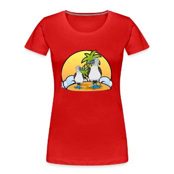 Seevögel Boobies - Frauen Premium Bio T-Shirt - Rot - Vorne - Mia (176cm)
