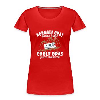Opa Wohnmobil Womo Urlaub - Frauen Premium Bio T-Shirt - Rot - Vorne - Mia (176cm)