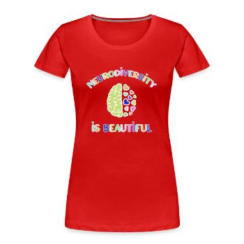 Neurodiversität Autimsus ADHD Legasthenie - Frauen Premium Bio T-Shirt - Rot - Vorne - Mia (176cm)