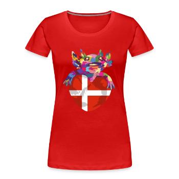 Denmark Flag Scandinavia Danish Flag Travel - Women's Premium Organic T-Shirt - red - Front - Mia (176cm)