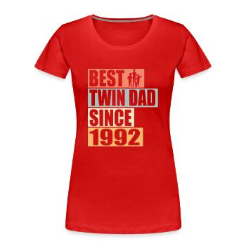 Zwillinge Vater Zwillingsvater seit 1992 - Frauen Premium Bio T-Shirt - Rot - Vorne - Mia (176cm)