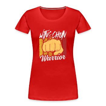 Wing Chun Krieger Kampfkunst Trainer Kampfsport - Frauen Premium Bio T-Shirt - Rot - Vorne - Mia (176cm)