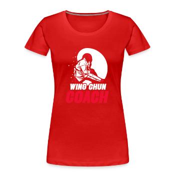 Wing Chun Trainer Kampfsport Kampfkunst Training - Frauen Premium Bio T-Shirt - Rot - Vorne - Mia (176cm)