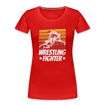 Wrestling Fighter Wrestling Wrestling Wrestling - Women's Premium Organic T-Shirt - red - Front - Mia (176cm)