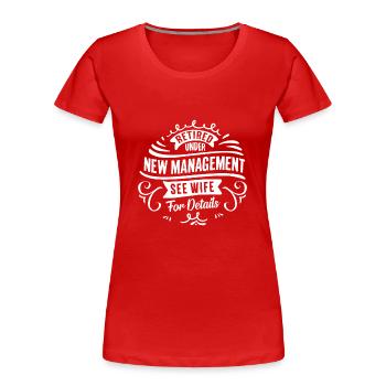 Retirement - Women's Premium Organic T-Shirt - red - Front - Mia (176cm)