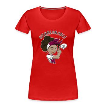 Arab Girl Unbreakable I Arab Heritage I Qatar Flag - Frauen Premium Bio T-Shirt - Rot - Vorne - Mia (176cm)