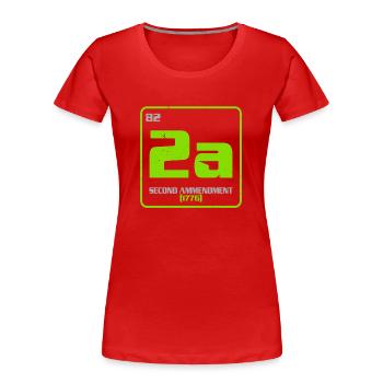 Deuxième amendement Droits des armes à feu 2e amendement Amérique - T-shirt bio Premium Femme - rouge - Devant - Mia (176cm)