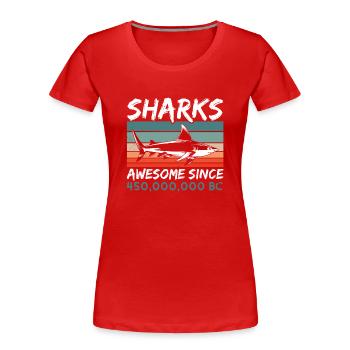 Amoureux des requins Biologie marine Animaux marins - T-shirt bio Premium Femme - rouge - Devant - Mia (176cm)