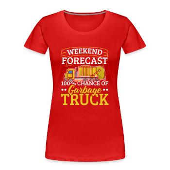 Müllwagen Müllsammler Recycling Abfall - Frauen Premium Bio T-Shirt - Rot - Vorne - Mia (176cm)