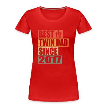 Twins Father Twin Father since 2017 - Women's Premium Organic T-Shirt - red - Front - Mia (176cm)