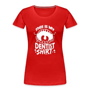 T-shirt pour dentistes et dentistes - T-shirt bio Premium Femme - rouge - Devant - Mia (176cm)