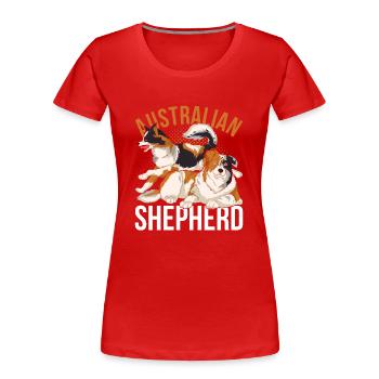 Aussie Dog Owner Dog Australian Shepherd - Women's Premium Organic T-Shirt - red - Front - Mia (176cm)