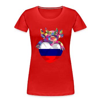 Russland Flagge Vintage Russische Fahne Used Look - Frauen Premium Bio T-Shirt - Rot - Vorne - Mia (176cm)