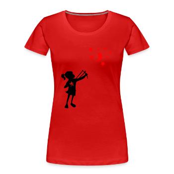 Banksy Zwille - Frauen Premium Bio T-Shirt - Rot - Vorne - Mia (176cm)