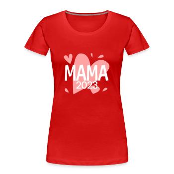 Mama 2023 loading - Werdende Mutter 2023 - Frauen Premium Bio T-Shirt - Rot - Vorne - Mia (176cm)