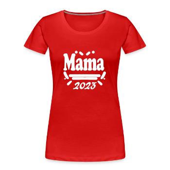 Mama 2023 loading - Werdende Mutter 2023 - Frauen Premium Bio T-Shirt - Rot - Vorne - Mia (176cm)