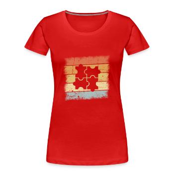 Puzzle - Frauen Premium Bio T-Shirt - Rot - Vorne - Mia (176cm)