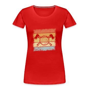 Lumberjack Outfit - Women's Premium Organic T-Shirt - red - Front - Mia (176cm)