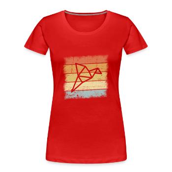 Origami Vogel - Frauen Premium Bio T-Shirt - Rot - Vorne - Mia (176cm)