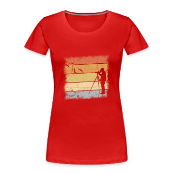 Don d’ornithologue - T-shirt bio Premium Femme - rouge - Devant - Mia (176cm)