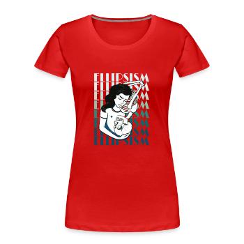 Ellipsismus Frau Pfanne Ellipsismus Frau Pfanne Ge - Frauen Premium Bio T-Shirt - Rot - Vorne - Mia (176cm)
