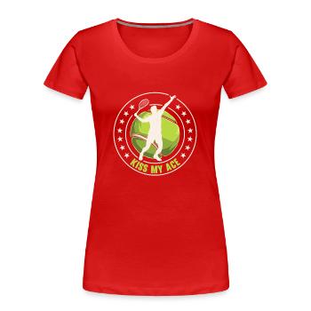 Tennis Tennis Player Tennis Racket Tennis Ball - Women's Premium Organic T-Shirt - red - Front - Mia (176cm)
