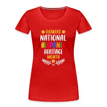 Fleurs Mois national du patrimoine hispanique - T-shirt bio Premium Femme - rouge - Devant - Mia (176cm)
