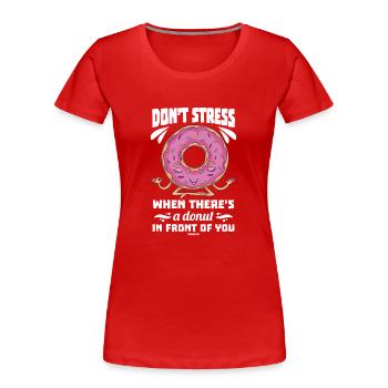 Donut Sweets Donuts Food Baker Cadeau - T-shirt bio Premium Femme - rouge - Devant - Mia (176cm)
